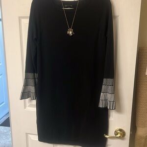 Banana Republic Black Knit Sweater Dress Bell Sleeve Small Career Work Business
